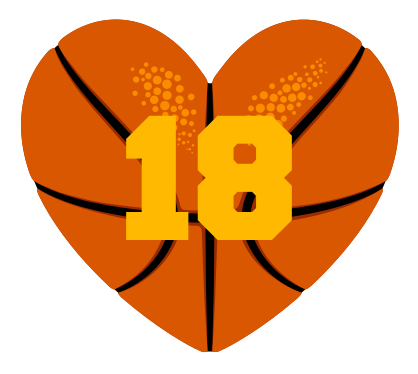 Custom Heart-Love Basketball Number Sticker