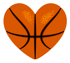 Custom Heart-Love Basketball Sticker
