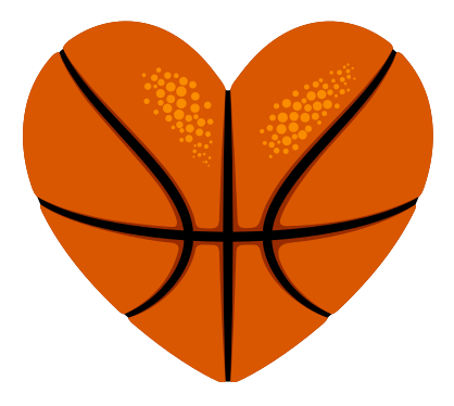 Custom Heart-Love Basketball Sticker