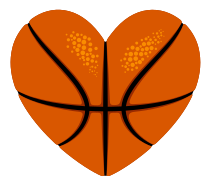 Custom Heart-Love Basketball Sticker