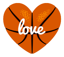 Custom Heart-Love Basketball Text Sticker