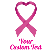 Custom Heart Pink Ribbon Multi-Color Transfer Sticker
