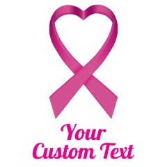 Custom Heart Pink Ribbon Multi-Color Transfer Sticker