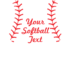 Custom Heart Softball Magnet with Text