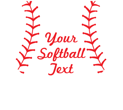 Custom Heart Softball Sticker with Text