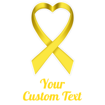 Custom Heart Yellow Ribbon Multi-Color Transfer Sticker