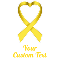 Custom Heart Yellow Ribbon Multi-Color Transfer Sticker