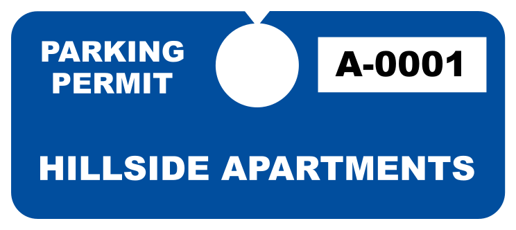 Custom Horizontal Hang Tag Parking Permit