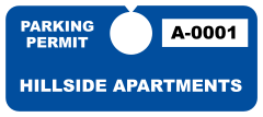 Custom Horizontal Hang Tag Parking Permit