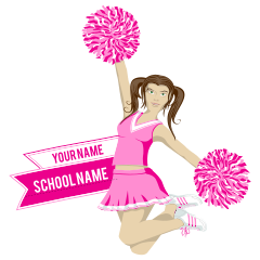 Custom Jumping Cheerleader Sticker