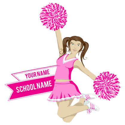 Custom Jumping Cheerleader Sticker
