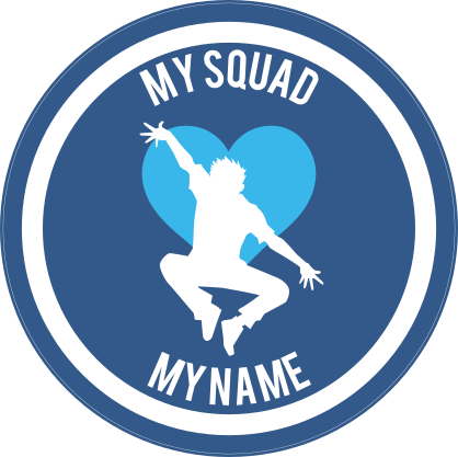 Custom Jumping Dancer with Heart Circle Sticker