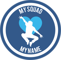 Custom Jumping Dancer with Heart Circle Sticker