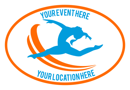 Custom Jumping Gymnastics Oval Sticker