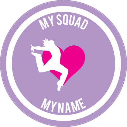 Custom Landing Dancer with Heart Circle Sticker