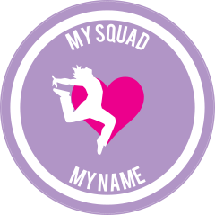 Custom Landing Dancer with Heart Circle Sticker