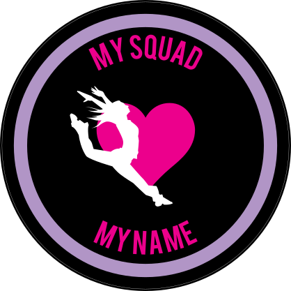 Custom Leaping Dancer with Heart Circle Sticker