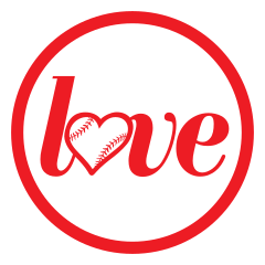 Custom Love Baseball or Softball Circle Sticker