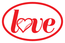 Custom Love Baseball or Softball Oval Sticker