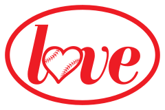 Custom Love Baseball or Softball Oval Sticker