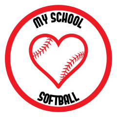 Custom Love Softball Circle Sticker