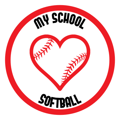 Custom Love Softball Circle Sticker