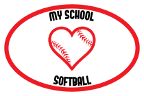 Custom Love Softball Oval Sticker