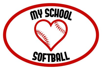 Custom Love Softball Oval Sticker