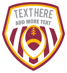 Custom Multi-Color Shield with Stripes and Your Text