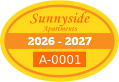 Custom Oval Apartment Parking Permits