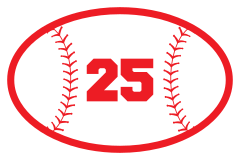 Custom Oval Baseball Magnet with your Number