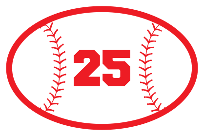 Custom Oval Baseball Magnet with your Number