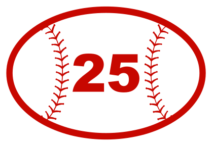 Custom Oval Baseball Sticker with your Number