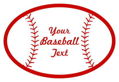 Custom Oval Baseball with Seams and Text