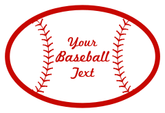 Custom Oval Baseball with Seams and Text