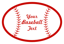 Custom Oval Baseball with Seams and Text