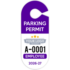 Custom Oval Hang Tag Parking Permit