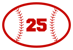 Custom Oval Softball Sticker with your Number