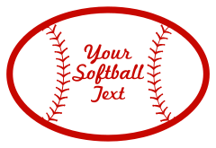 Custom Oval Softball with Seams and Text