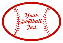 Custom Oval Softball with Seams and Text