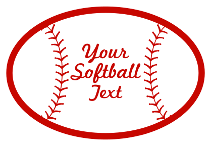Custom Oval Softball with Seams and Text