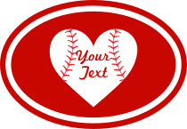 Custom Oval Sticker with Heart and Text