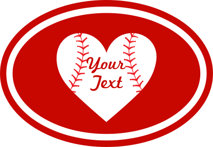 Custom Oval Sticker with Heart and Text