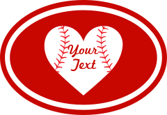 Custom Oval Sticker with Heart and Text