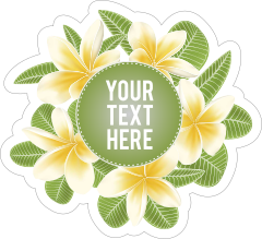 Custom Plumeria and Green Leaves Sticker