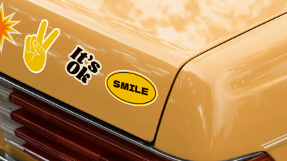Custom Bumper Stickers on a Car to Promote Positivity