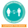 Custom Practice Social Distancing Floor Stickers