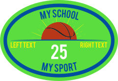Custom Printed Burst Basketball Oval Sticker