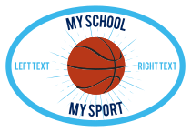 Custom Printed Burst Full Basketball Oval Sticker