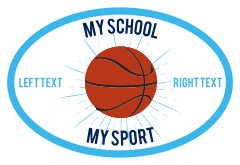 Custom Printed Burst Full Basketball Oval Sticker
